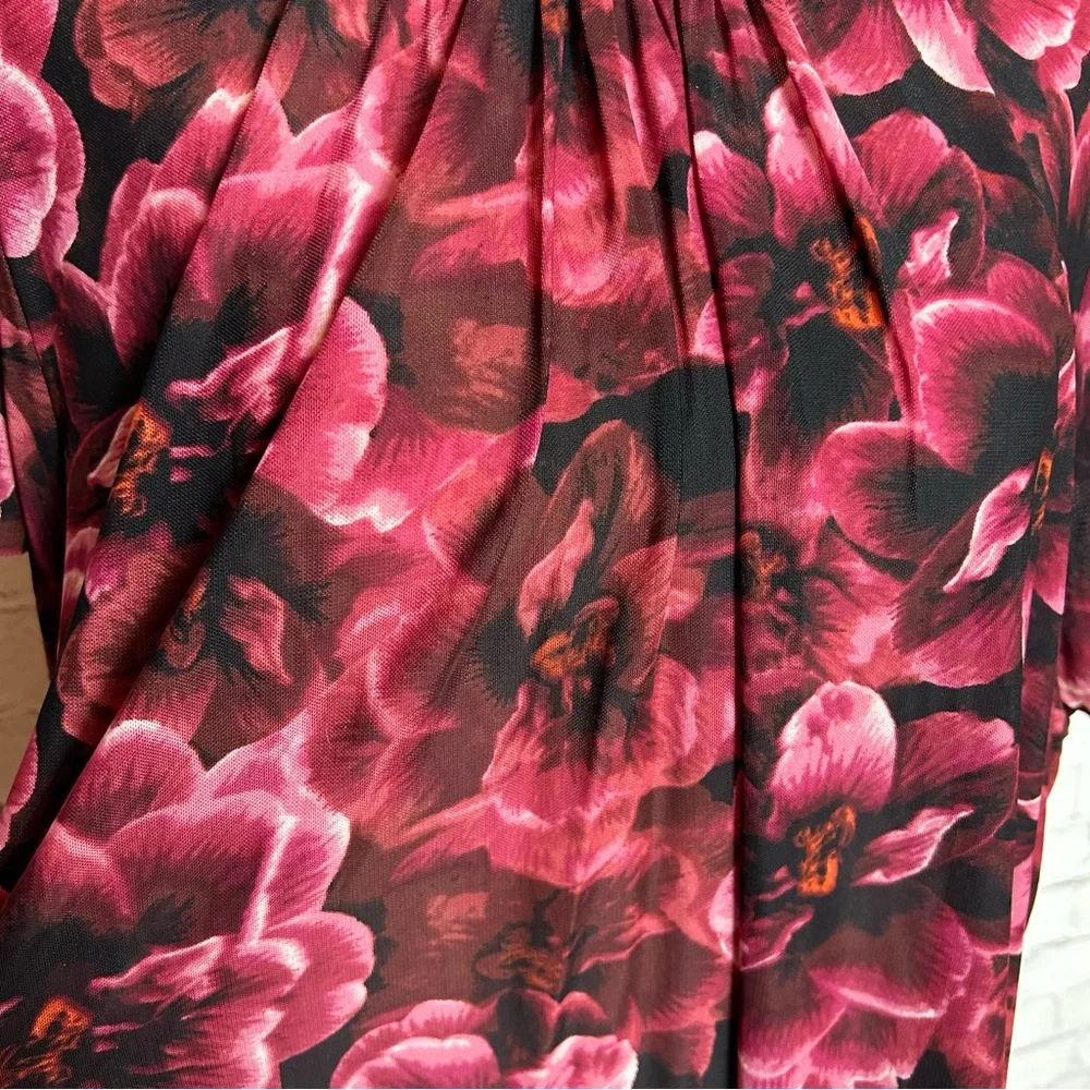 Torrid NWT Floral Mesh Blouse 5X - Picture 6 of 7
